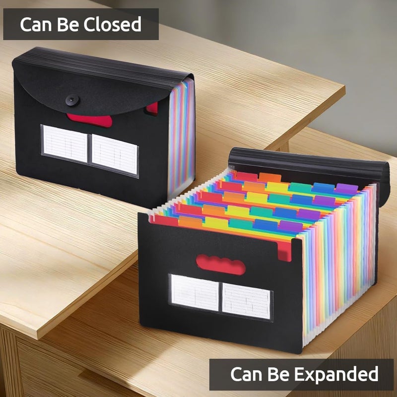 Skydue Accordion File Organizer with 26 Pockets & Label Stickers, Expanding File Folders Fit for A4 & Letter Size Paper, Multi-Functional Document Organizer for Home & Office File Management - Image 5